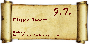 Fityor Teodor névjegykártya